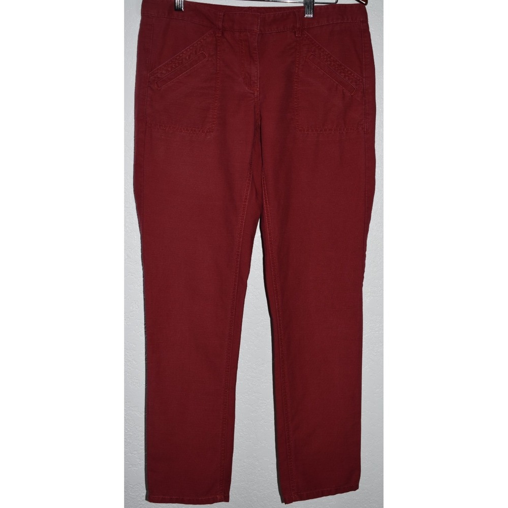 Ann Taylor Loft 2 Linen Blend Pants Straight Leg Pockets Lightweight Coastal